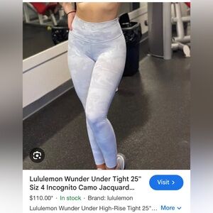 Lululemon white camouflage tights size S